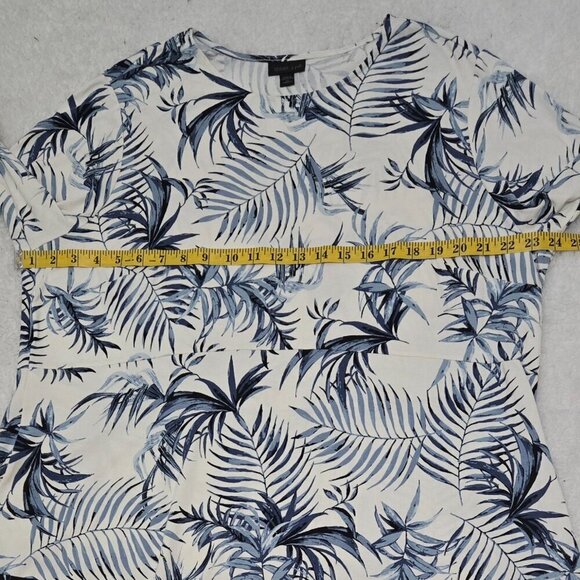J. Jill Wearever Tropical Frond Print Tunic Top Rayon Blend 2X Packable - Picture 8 of 13